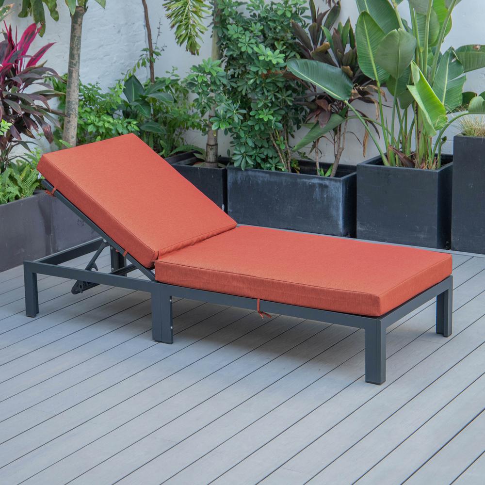 Chelsea Modern Outdoor Chaise Lounge Chair With Cushions. Picture 5