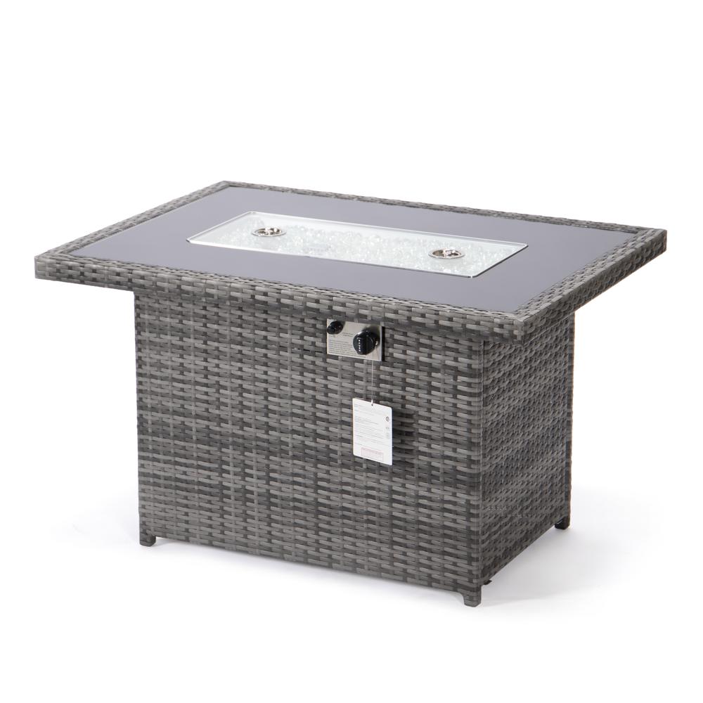 Mace Wicker Patio Modern Propane Fire Pit Table. Picture 10