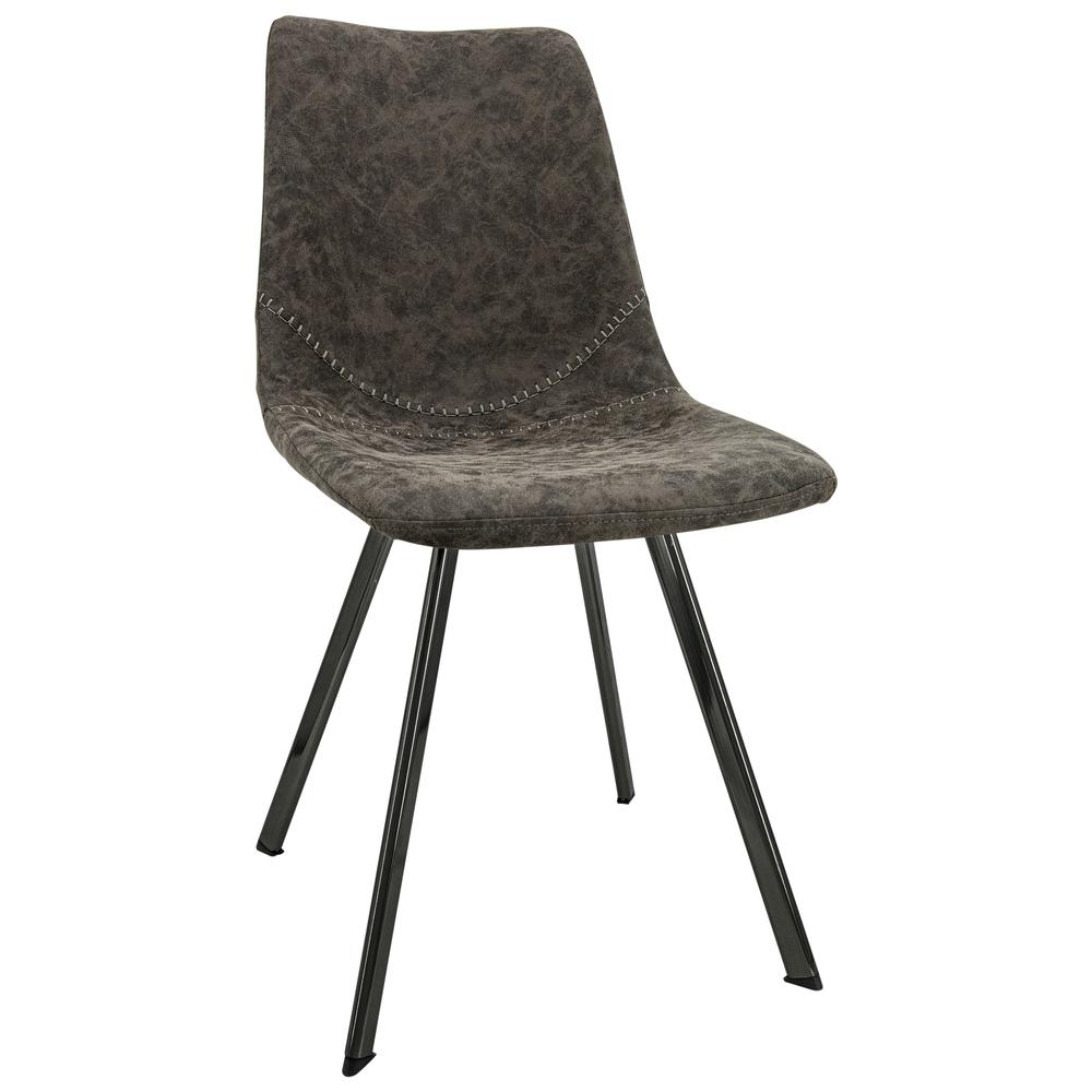 Markley Modern Leather Dining Chair With Metal Legs. Picture 5