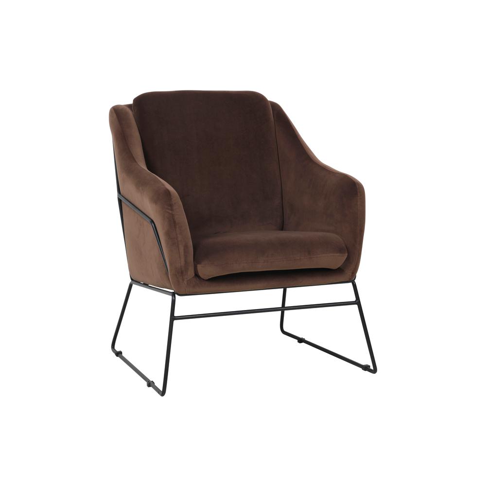 LeisureMod Harmony Velvet Accent Armchair Coffee Brown HA27BR. The main picture.