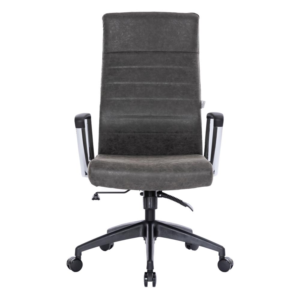 Hilton Leather Office Chair in Charcoal. Picture 3