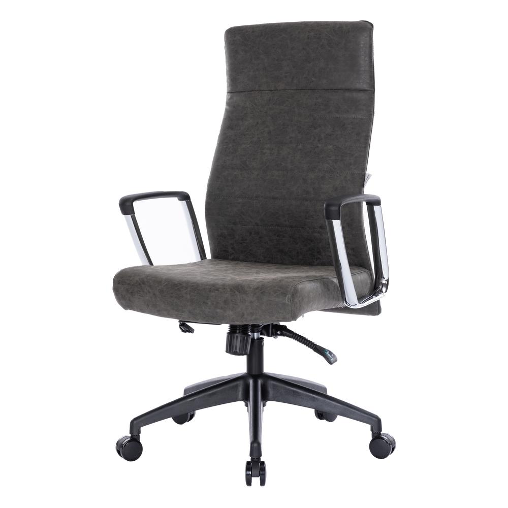 Hilton Leather Office Chair in Charcoal. Picture 6