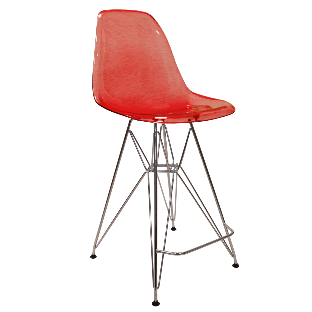 Cresco Modern Acrylic Barstool with Chrome Base and Footrest. Picture 20