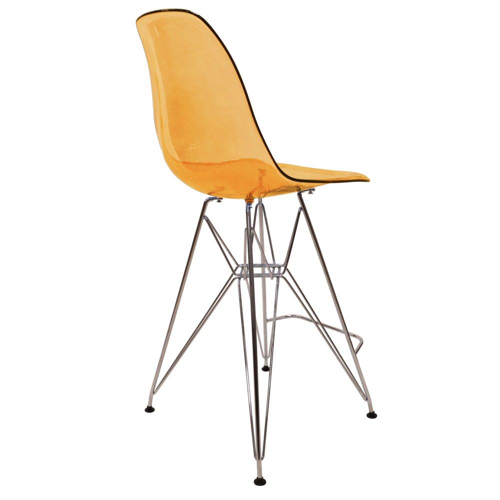 Cresco Modern Acrylic Barstool with Chrome Base and Footrest. Picture 20