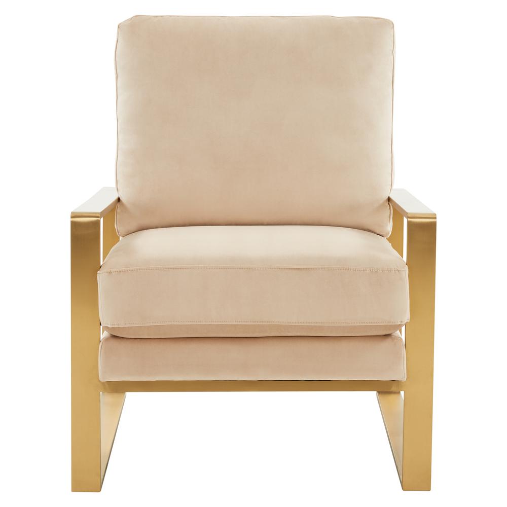 Jefferson Velvet Design Accent Armchair With Gold Brass Finish Frame. Picture 3
