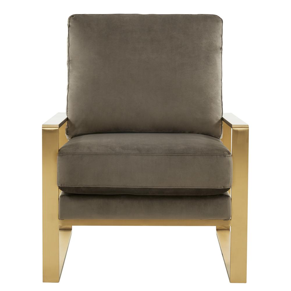 Jefferson Velvet Design Accent Armchair With Gold Brass Finish Frame. Picture 3