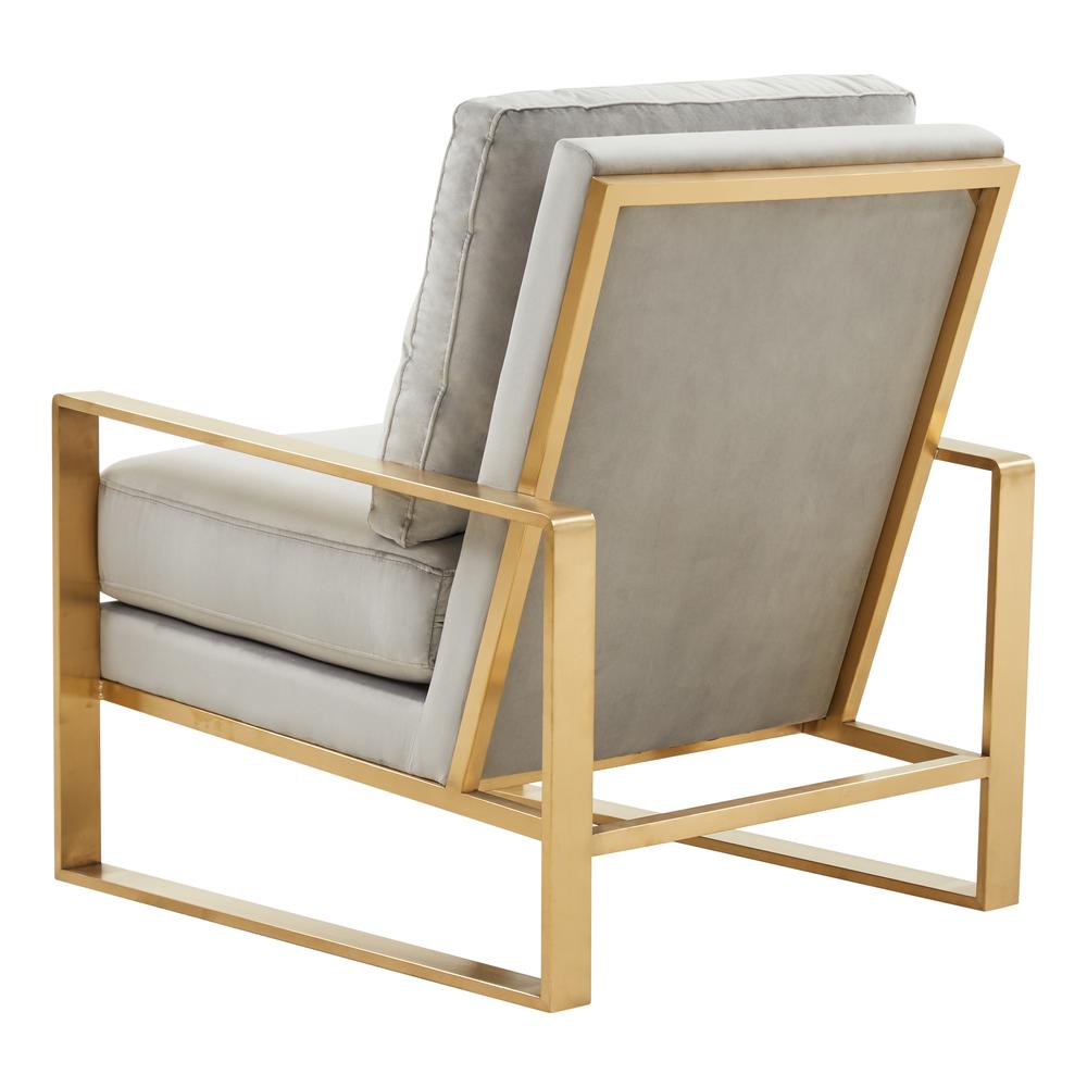 Jefferson Velvet Design Accent Armchair With Gold Brass Finish Frame. Picture 6