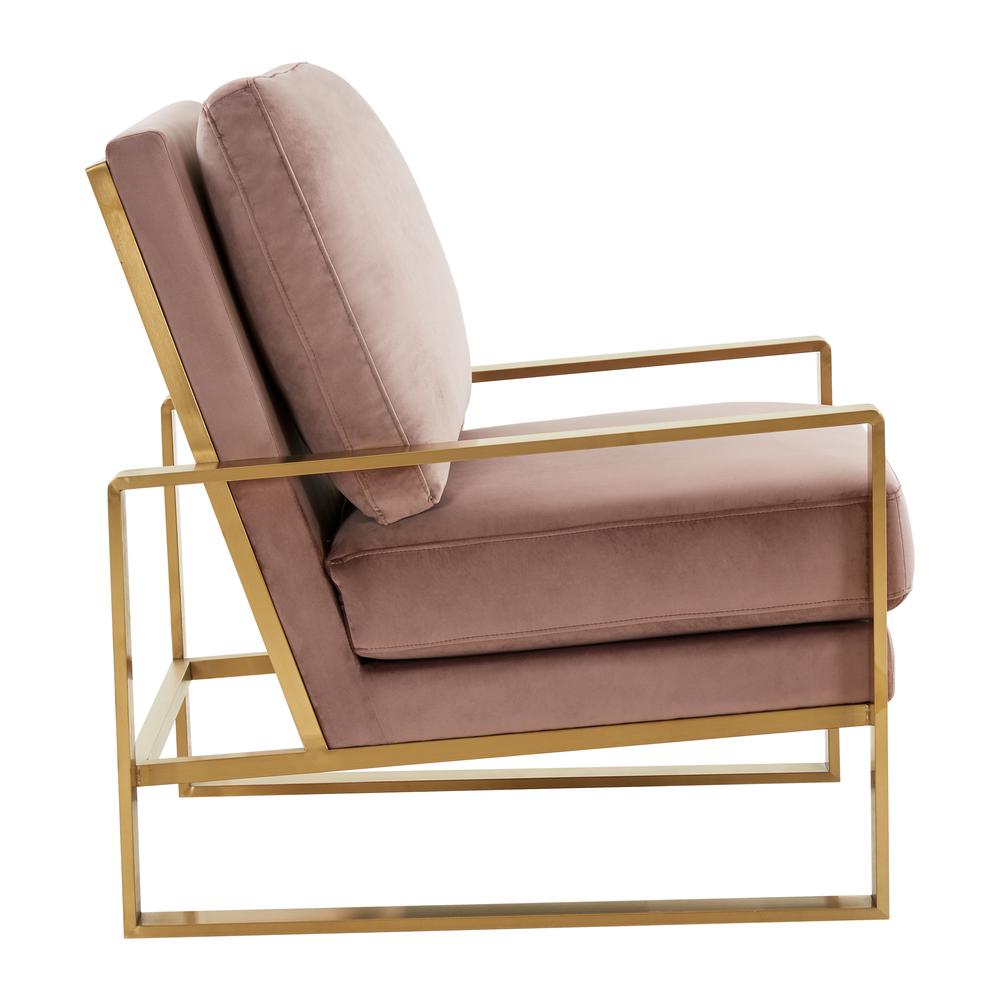 Jefferson Velvet Design Accent Armchair With Gold Brass Finish Frame. Picture 4