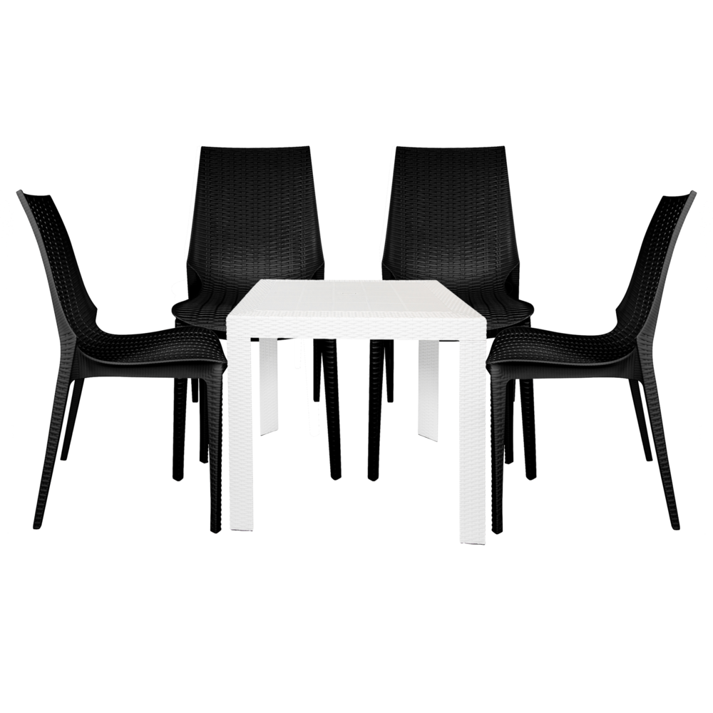 Kent 5-Piece Outdoor Dining Set with Plastic Square Table. Picture 1