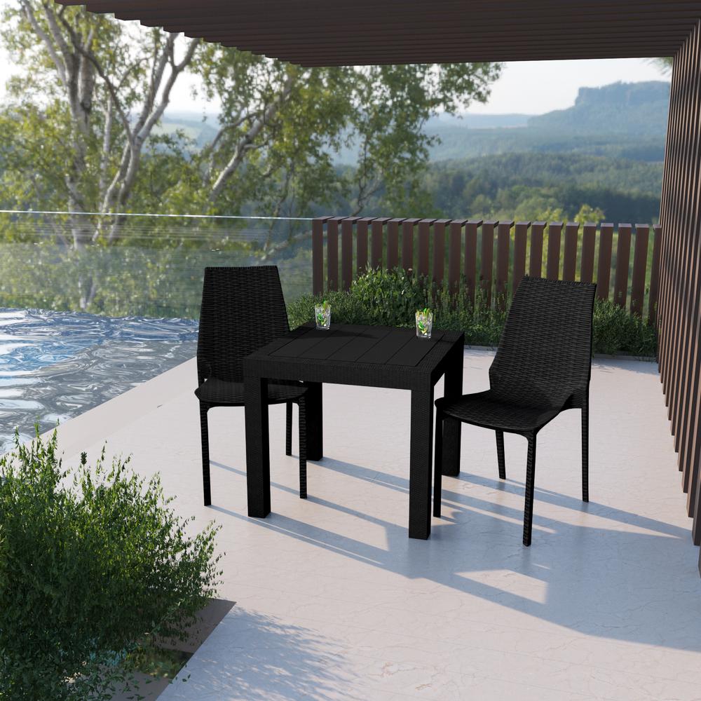 Kent Outdoor Dining Set With 2 Chairs in Black. Picture 7