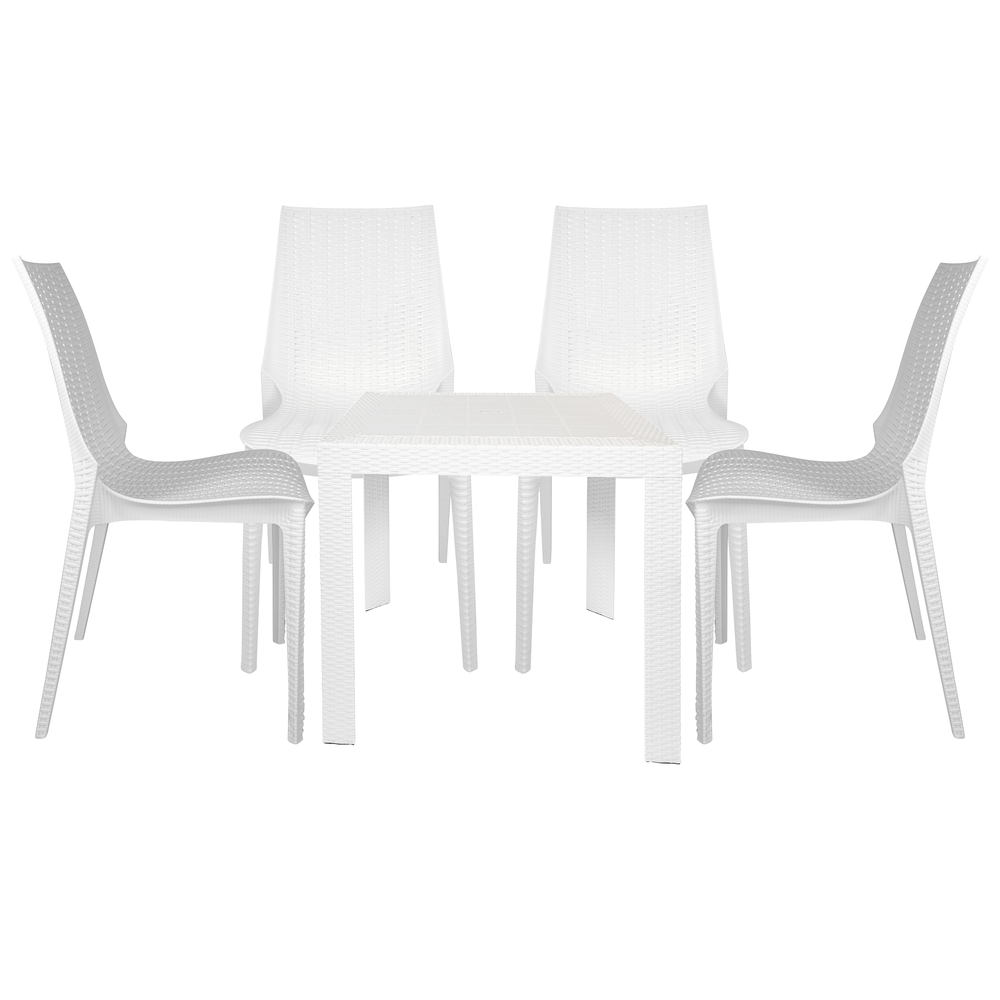 Kent 5-Piece Outdoor Dining Set with Plastic Square Table. Picture 1