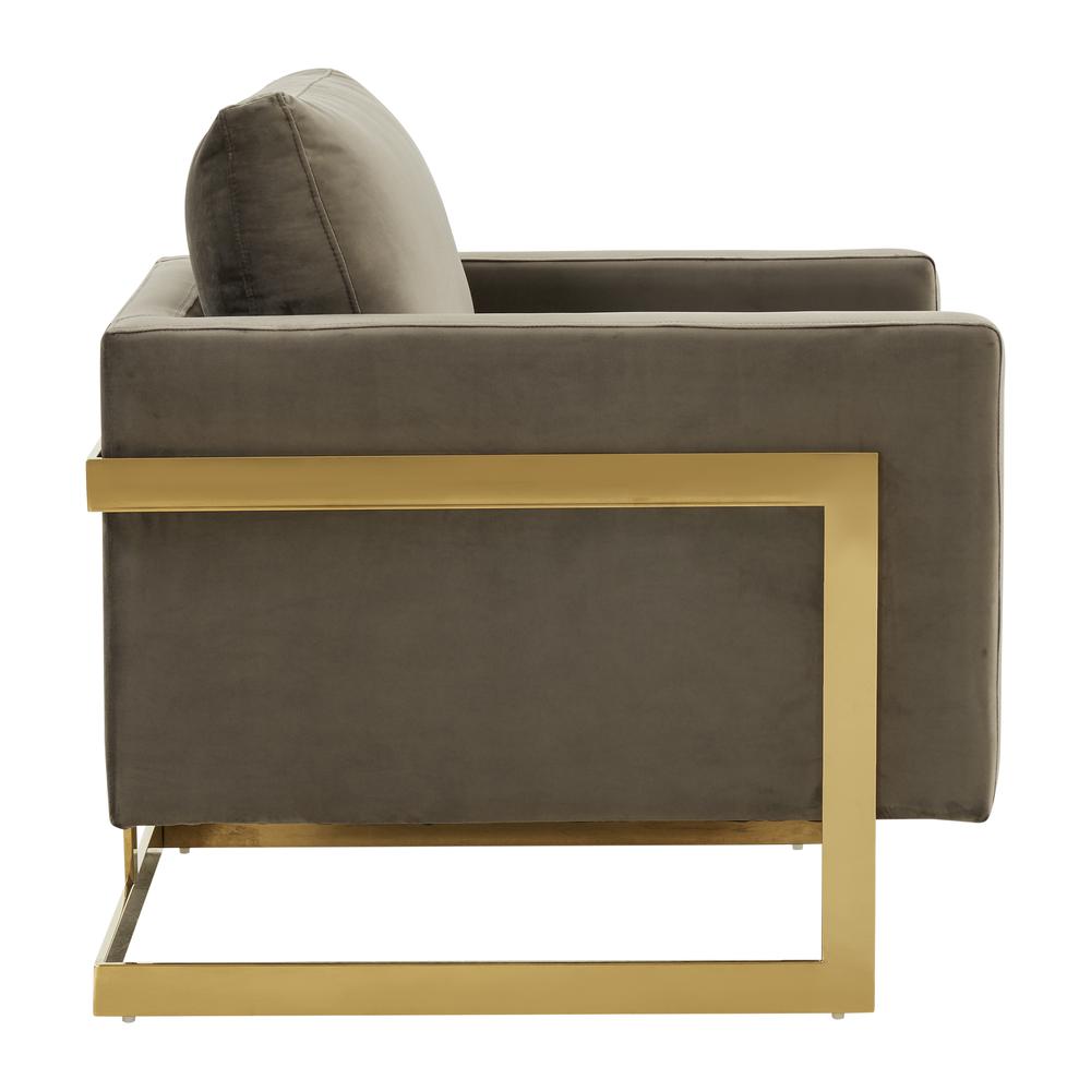 Velvet Accent Armchair With Gold Frame. Picture 3
