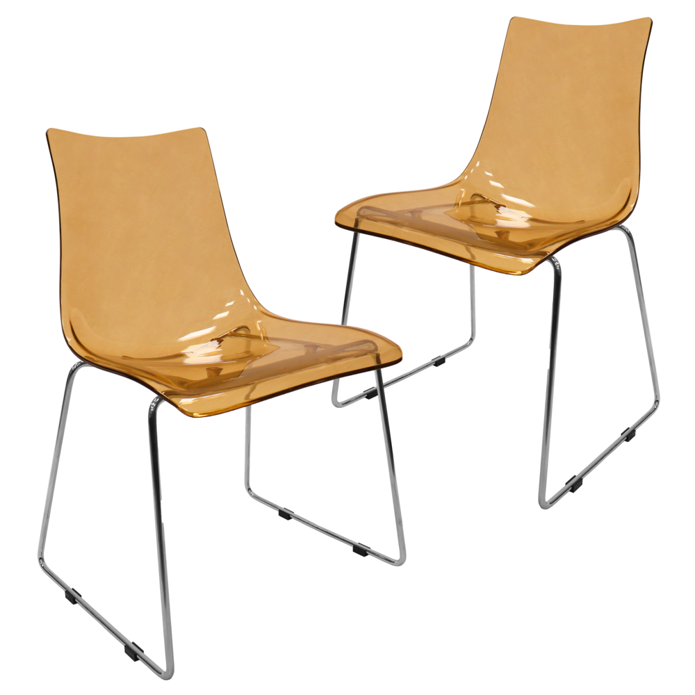 Lima Modern Acrylic Chair, Set of 2. Picture 1