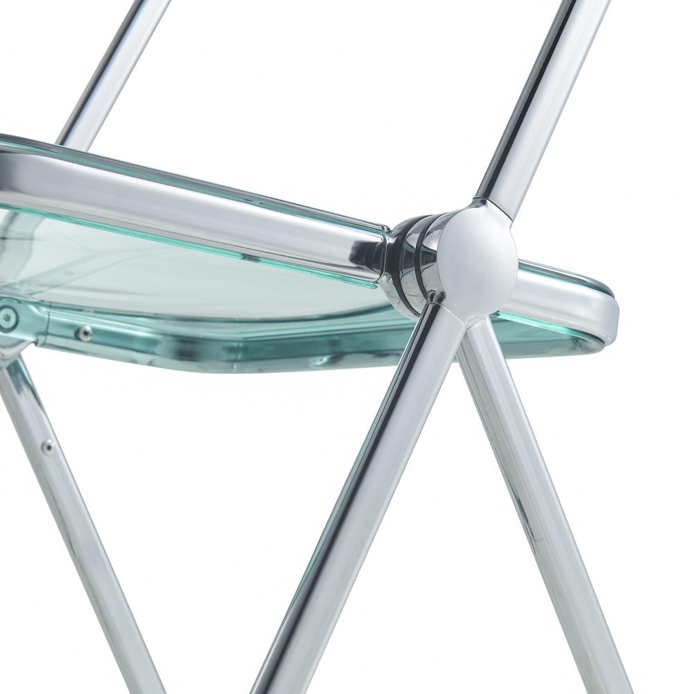 Lawrence Acrylic Folding Chair With Metal Frame. Picture 29