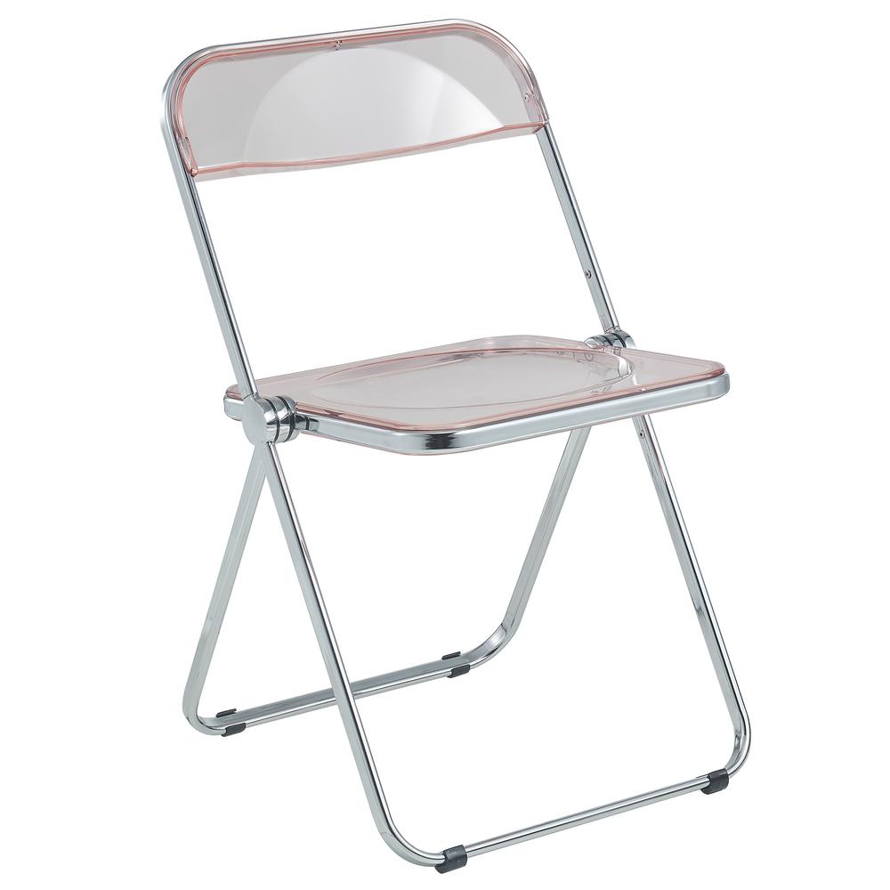 Lawrence Acrylic Folding Chair With Metal Frame. Picture 1