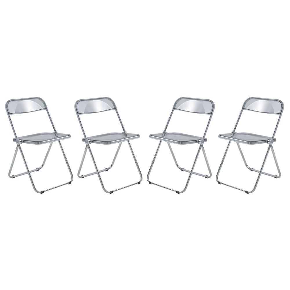Lawrence Acrylic Folding Chair With Metal Frame. Picture 23