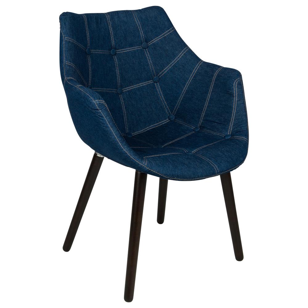 Milburn Tufted Denim Lounge Chair. Picture 1