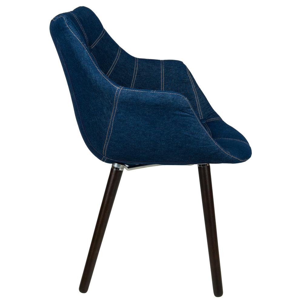 Milburn Tufted Denim Lounge Chair. Picture 3