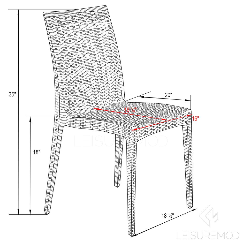 Weave Mace Indoor/Outdoor Dining Chair (Armless). Picture 11