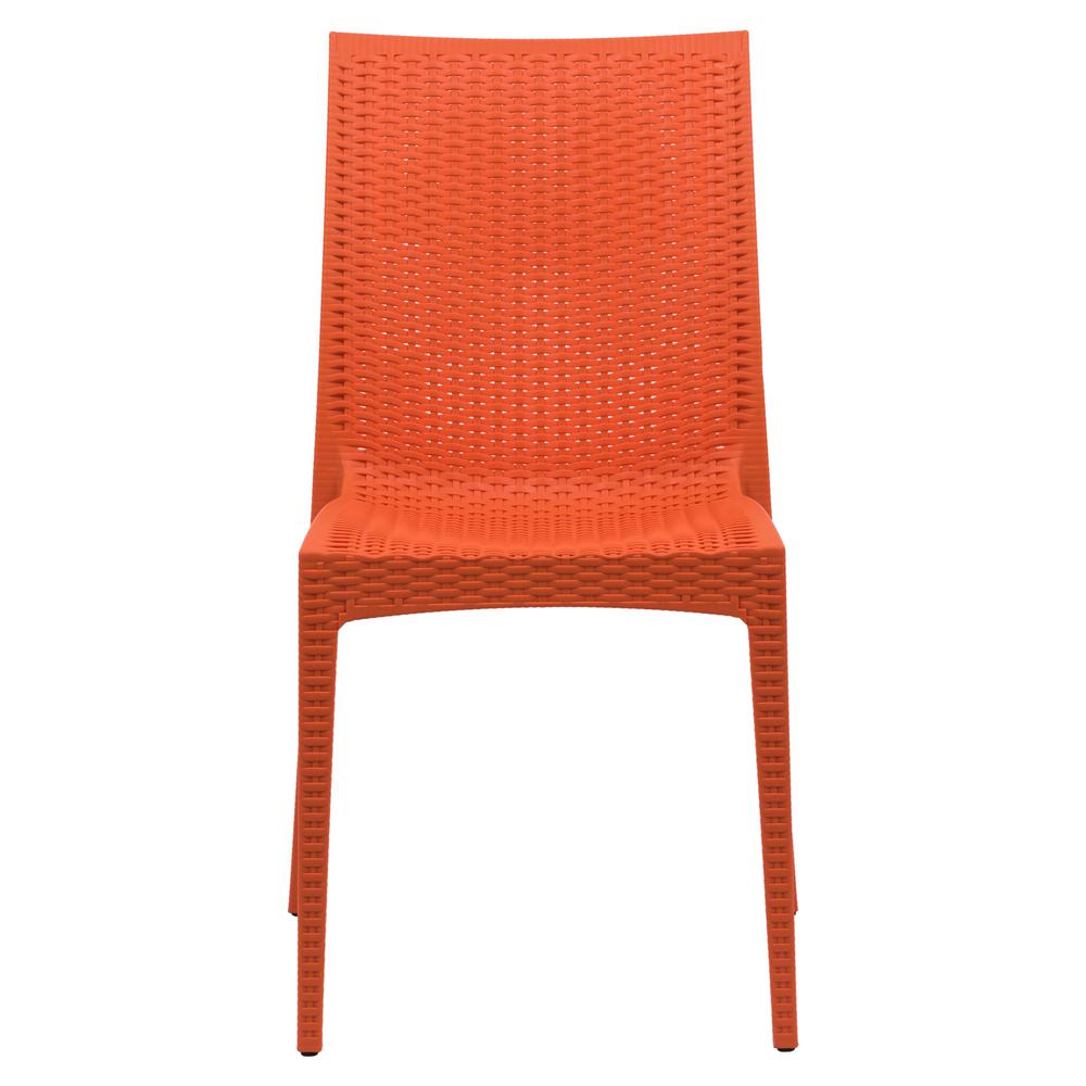 LeisureMod Weave Mace Indoor/Outdoor Dining Chair (Armless) MC19OR. Picture 10