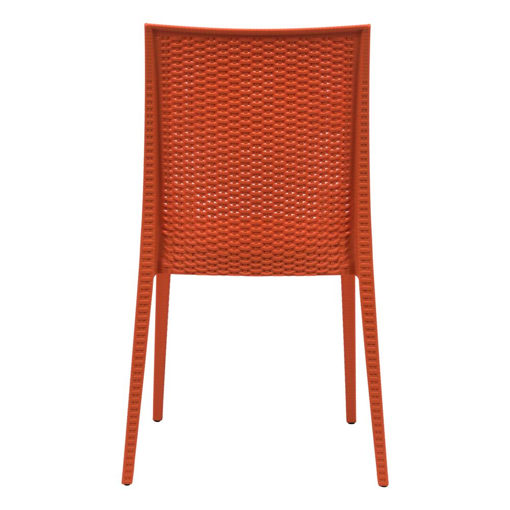 LeisureMod Weave Mace Indoor/Outdoor Dining Chair (Armless) MC19OR. Picture 4