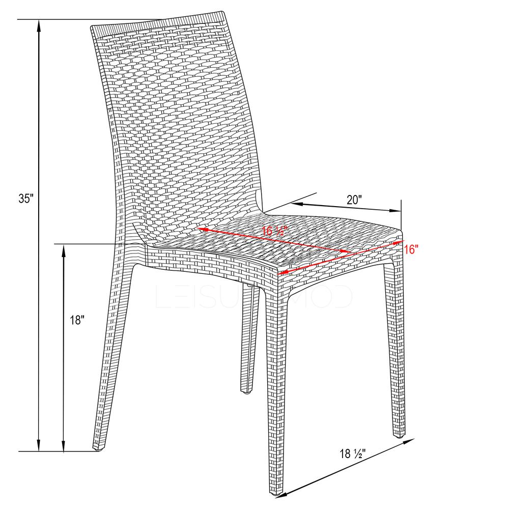 Weave Mace Indoor/Outdoor Dining Chair (Armless). Picture 8