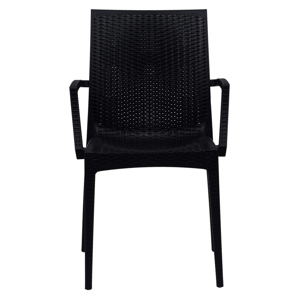 LeisureMod Weave Mace Indoor/Outdoor Chair (With Arms) MCA19BL. Picture 10