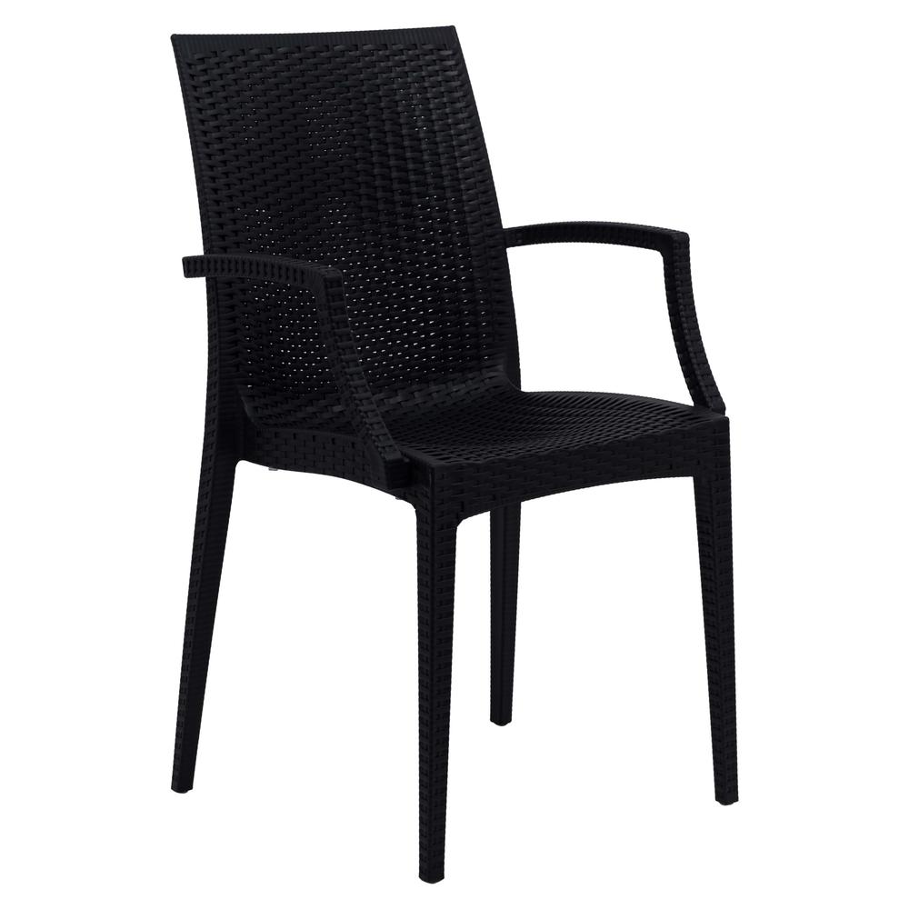 LeisureMod Weave Mace Indoor/Outdoor Chair (With Arms) MCA19BL. The main picture.