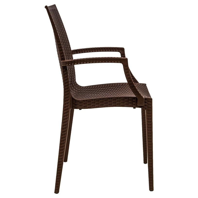 LeisureMod Weave Mace Indoor/Outdoor Chair (With Arms) MCA19BR. Picture 11