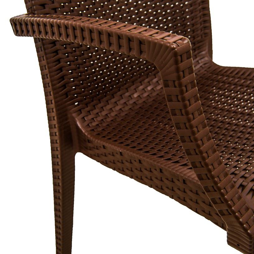 LeisureMod Weave Mace Indoor/Outdoor Chair (With Arms) MCA19BR. Picture 13