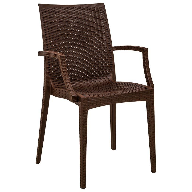 LeisureMod Weave Mace Indoor/Outdoor Chair (With Arms) MCA19BR. Picture 1