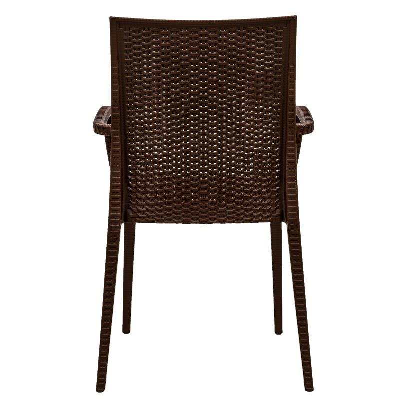 LeisureMod Weave Mace Indoor/Outdoor Chair (With Arms) MCA19BR. Picture 4