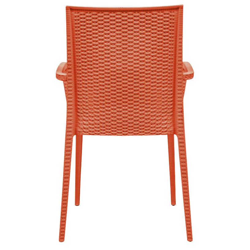 LeisureMod Weave Mace Indoor/Outdoor Chair (With Arms) MCA19OR. Picture 4
