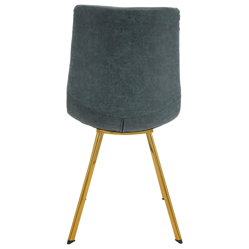 Markley Modern Leather Dining Chair With Gold Legs. Picture 12