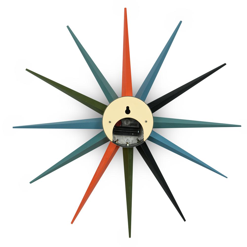 Maxi Modern Design Colorful Star Silent Non-Ticking Wall Clock. Picture 4