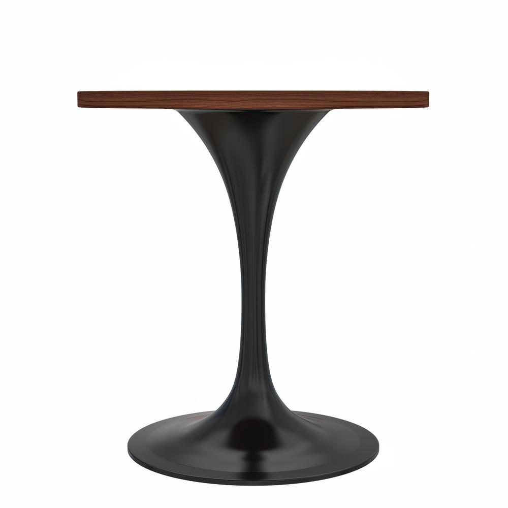 Verve 27 Round Dining Table, White Base with Cognac Brown MDF Top. Picture 10