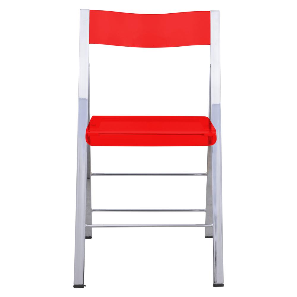 LeisureMod Menno Modern Acrylic Folding Chair MF15TR. Picture 3