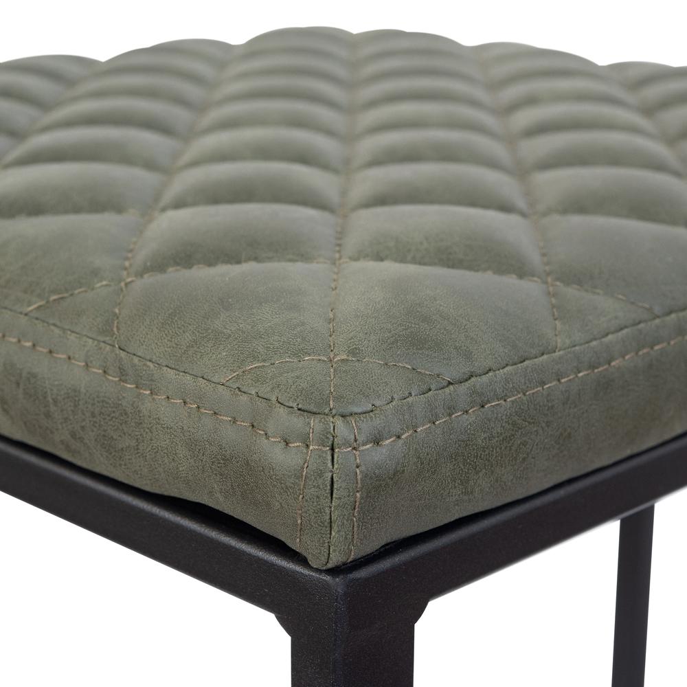 LeisureMod Quincy Quilted Stitched Leather Bar Stools With Metal Frame QS29G. Picture 17