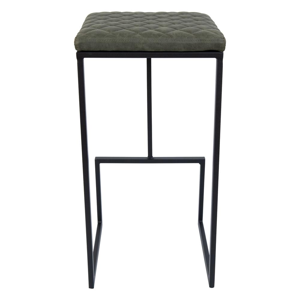 LeisureMod Quincy Quilted Stitched Leather Bar Stools With Metal Frame QS29G. Picture 19