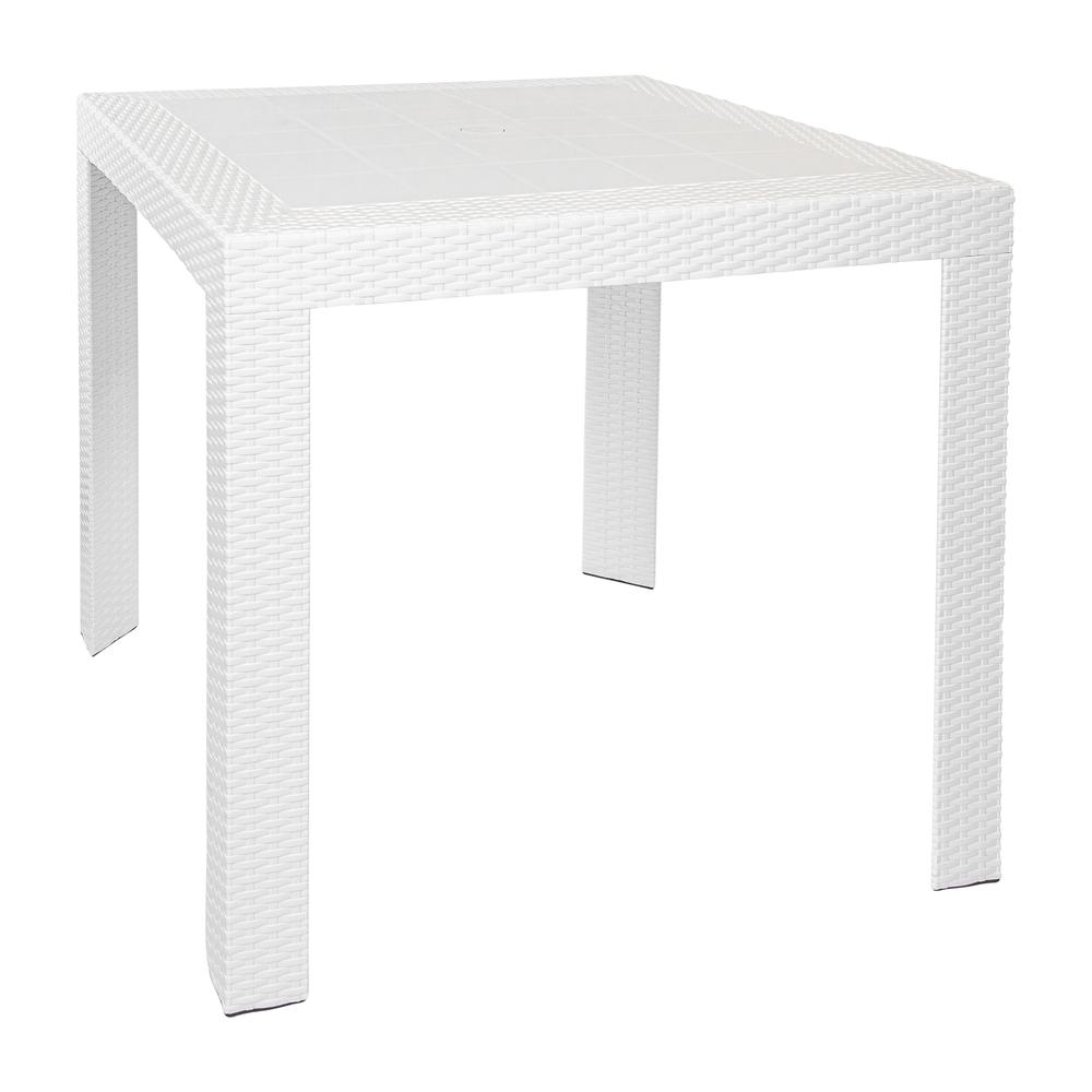 LeisureMod Mace Weave Design Outdoor Dining Table MT31W. Picture 1