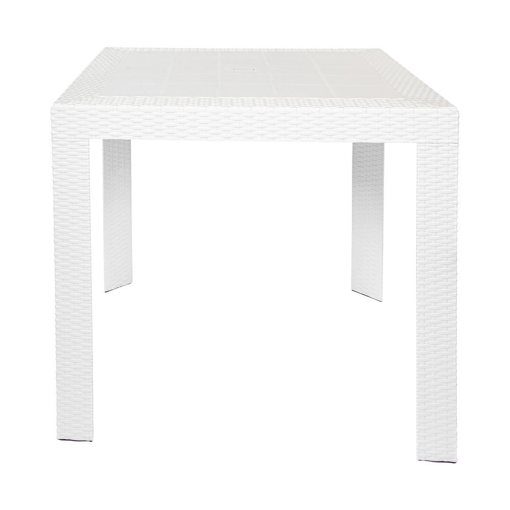 LeisureMod Mace Weave Design Outdoor Dining Table MT31W. Picture 2