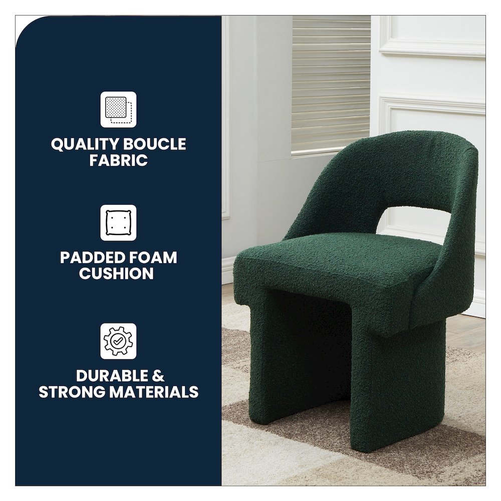 Quell Boucle Accent Chair in Green. Picture 8