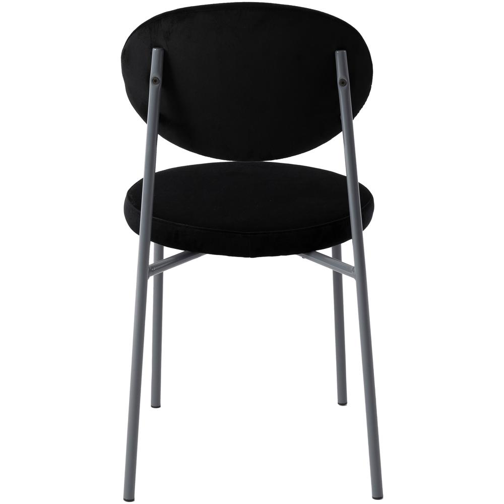 Euston Modern Velvet Dining Chair with Grey Steel Frame, Set of 2. Picture 8