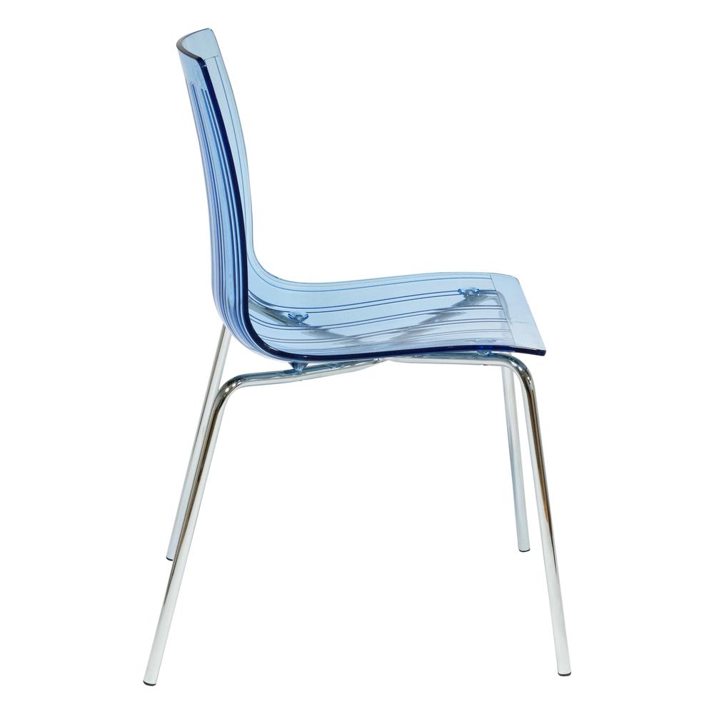 LeisureMod Ralph Dining Chair in Transparent Blue RP20TBU. Picture 10