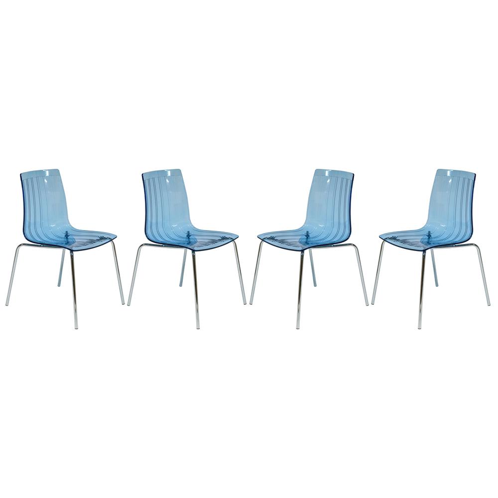 LeisureMod Ralph Dining Chair in Transparent Blue RP20TBU. Picture 15
