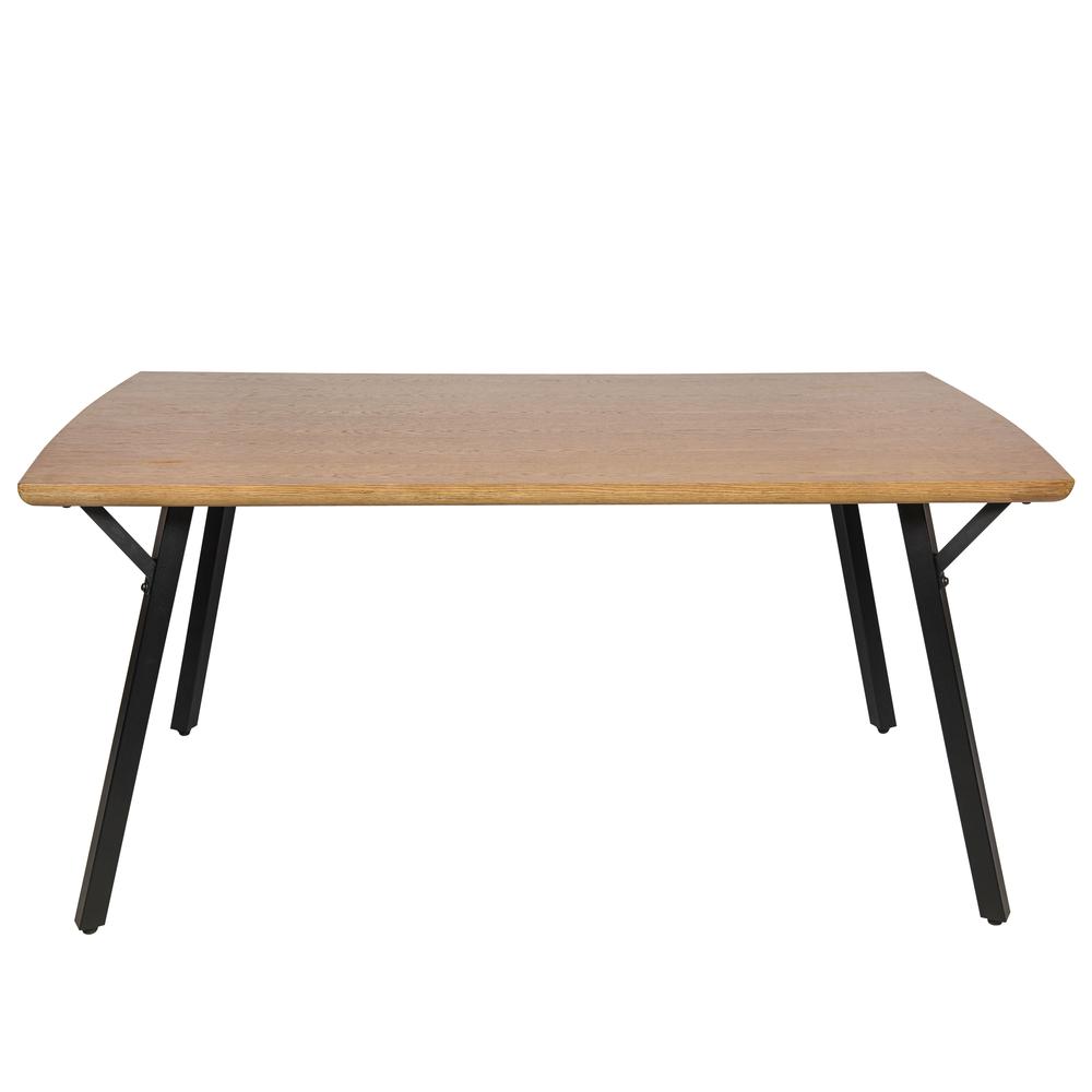 Ravenna Modern Rectangular Wood 63" Dining Table With Metal Y-Shaped Joint Legs. Picture 3