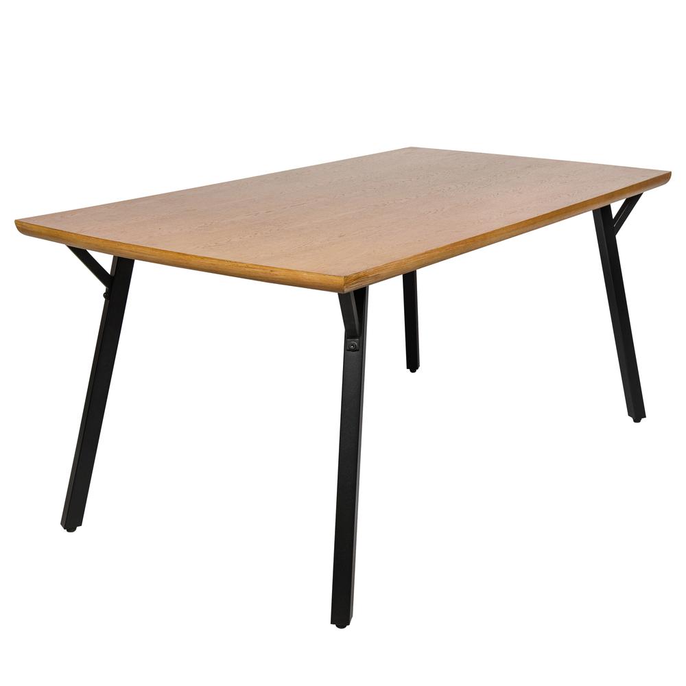 Ravenna Modern Rectangular Wood 63" Dining Table With Metal Y-Shaped Joint Legs. Picture 4