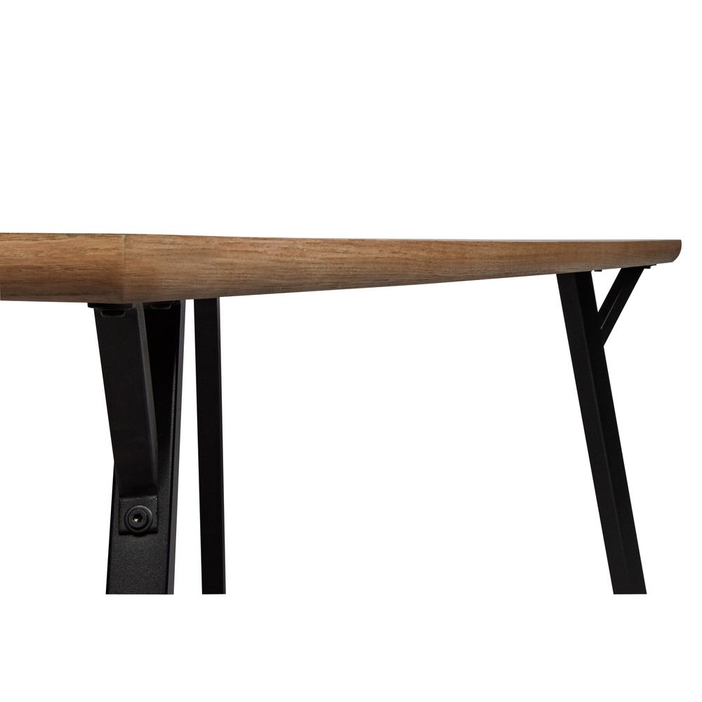 Ravenna Modern Rectangular Wood 63" Dining Table With Metal Y-Shaped Joint Legs. Picture 7