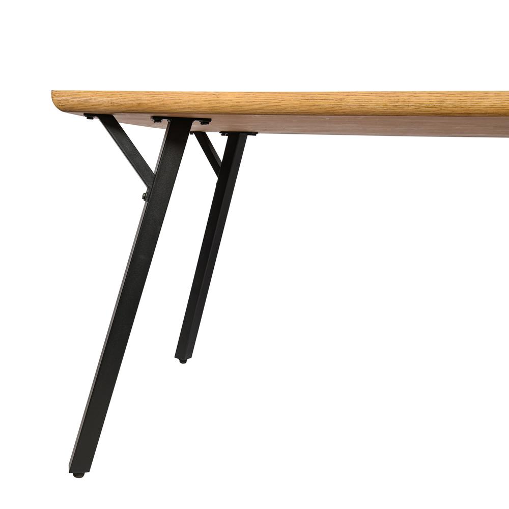 Ravenna Modern Rectangular Wood 63" Dining Table With Metal Y-Shaped Joint Legs. Picture 9