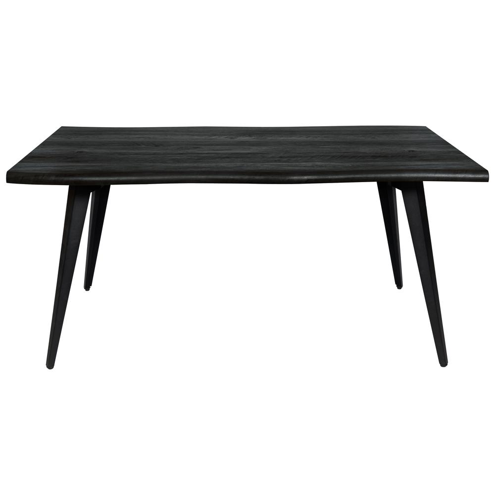 LeisureMod Ravenna Modern Rectangular Wood 63" Dining Table With Metal Legs RTM63BL. Picture 3